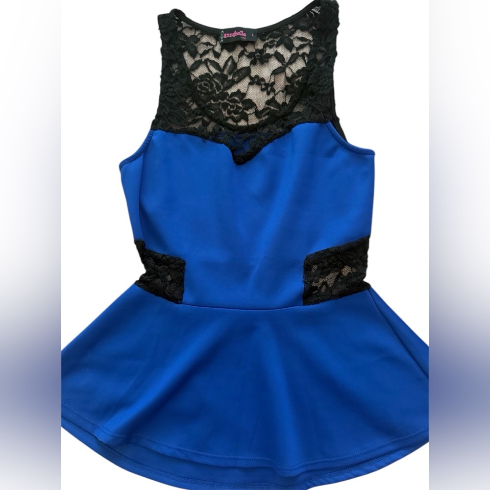 Lace-Trim Royal Blue Top